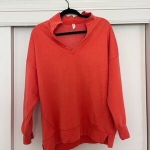 Anthropologie Orange Pullover Sweatshirt and matching shorts